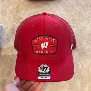 47 Brand Red Wisconsin Badgers Trucker Hat